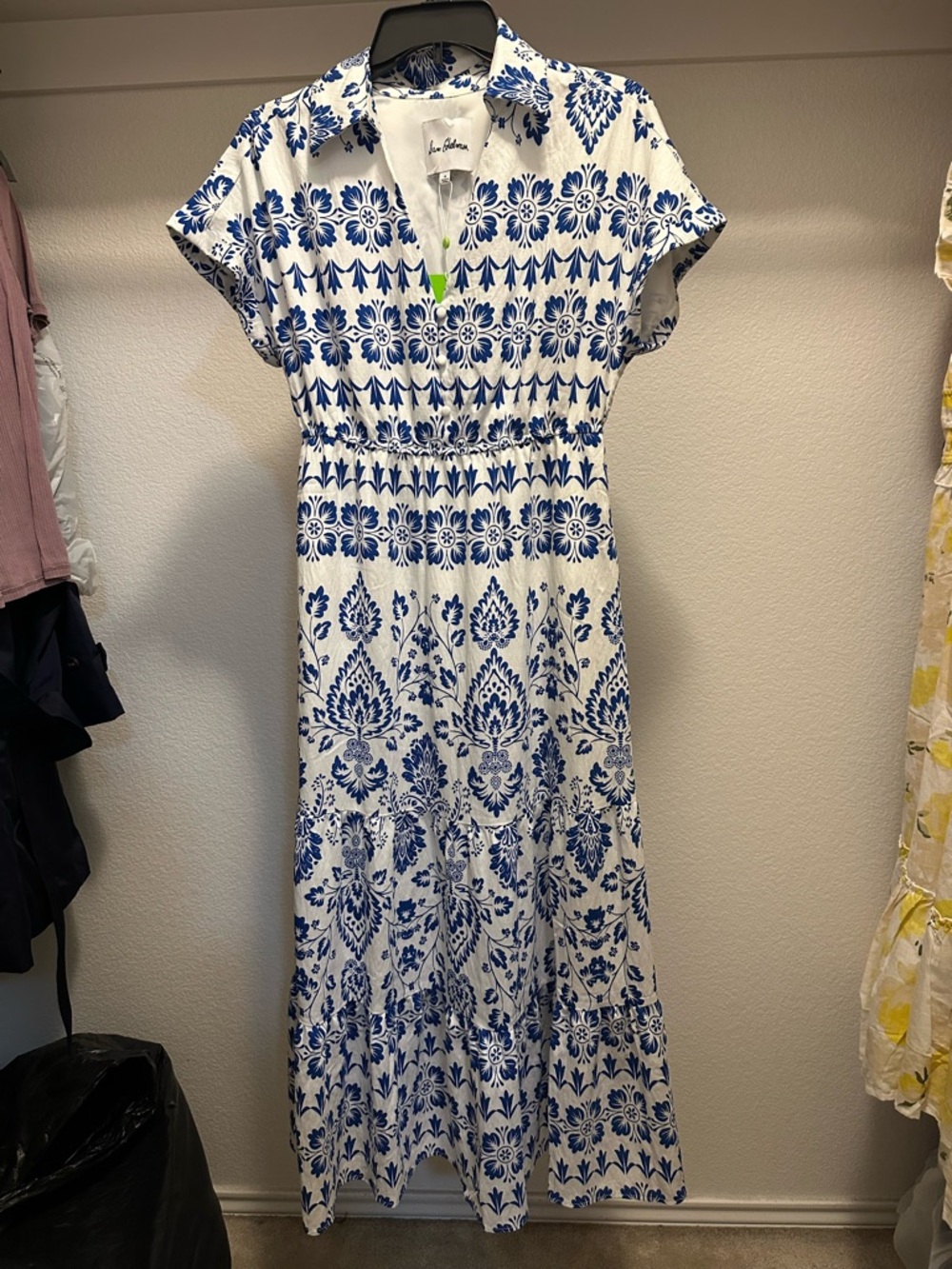 Sam Edelman Blue and White Printed Maxi Dress